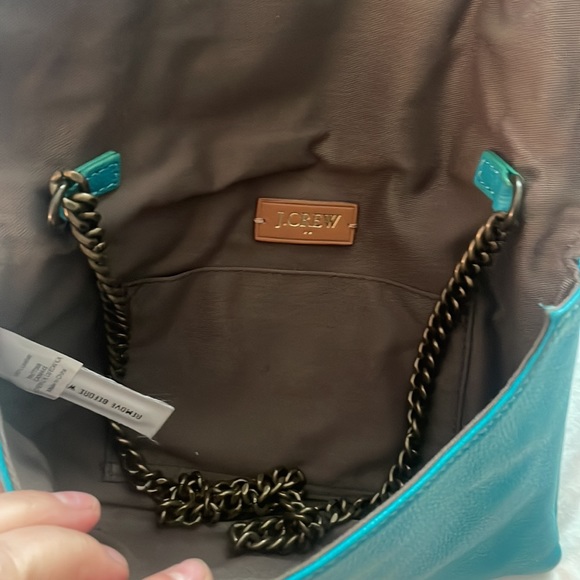 J. CREW  Turquoise Envelope Bag Clutch - Picture 4 of 7